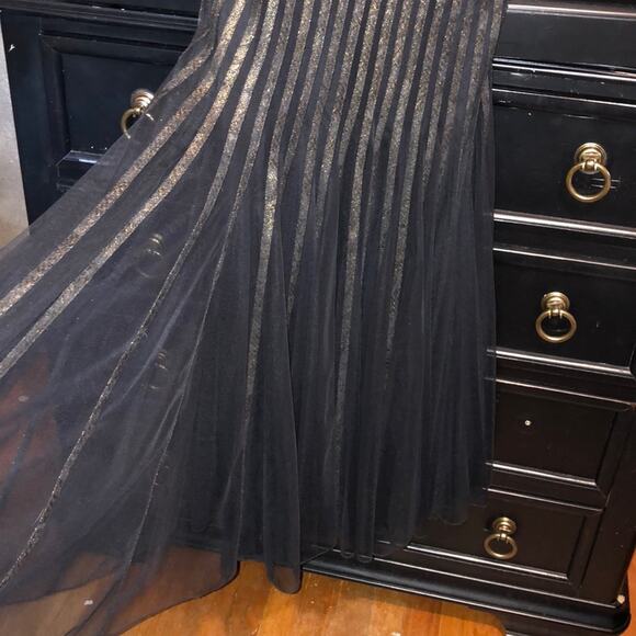 JS Collections WitchCore Goth GoblinCore Metallic Tulle Cocktail Vintage Dress - Picture 3 of 9